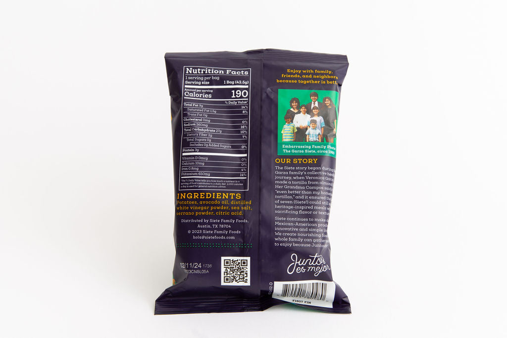 Siete Kettle Cooked Potato Chips - Sea Salt & Vinegar